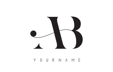 Wall Mural - A B, AB Initials Letters Logo design vector template with a minimalist design and black dot details vector.