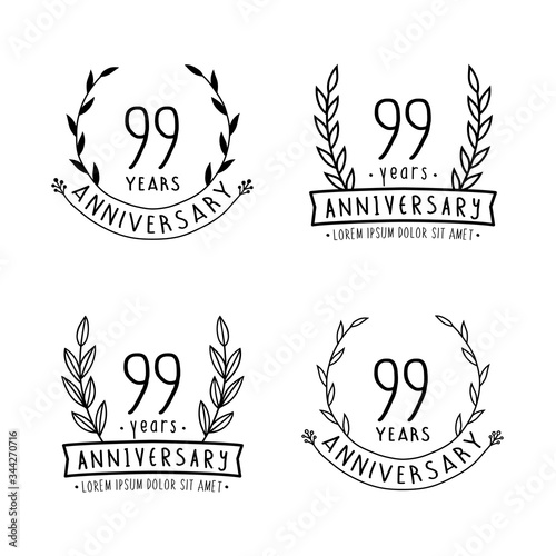 99 years anniversary logo collection Poster Mural XXL