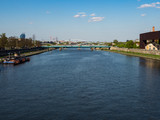 Fototapeta Paryż -  View over Vistula river and bridge form Bernatka footbridge. Cracow, Poland
