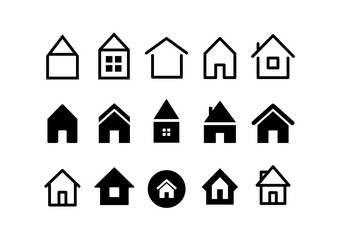 Poster - Vector collection of different house web icons