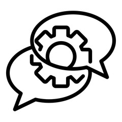 Poster - Gear chat ad icon. Outline gear chat ad vector icon for web design isolated on white background