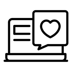 Poster - Love stick message icon. Outline love stick message vector icon for web design isolated on white background