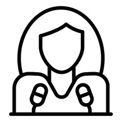 Poster - Call center coordinator icon. Outline call center coordinator vector icon for web design isolated on white background