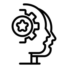 Poster - Product manager gear icon. Outline product manager gear vector icon for web design isolated on white background