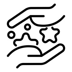 Poster - Keep manager working icon. Outline keep manager working vector icon for web design isolated on white background