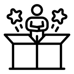 Poster - Manager box icon. Outline manager box vector icon for web design isolated on white background