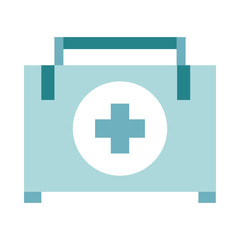 Canvas Print - kit first aid emergency health care equipment medical flat style icon