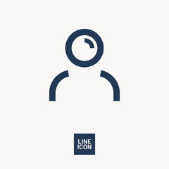 Poster - User isolated single linear icon. Avatar for websites and mobile. Profile minimalistic flat icon
