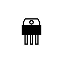 Poster - Transistor icon vector in black solid flat design icon isolated on white background