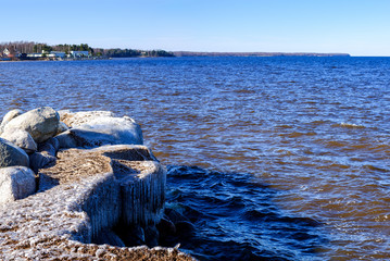 Wall Mural - frozen lake shore