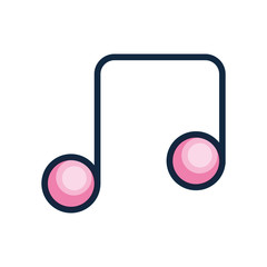 Poster - user interface concept, music symbol icon, line color style