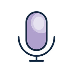 Poster - user interface concept, microphone icon, line color style