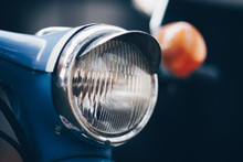 Close-up Of Vintage Car Headlight