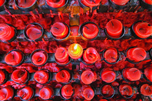 Full Frame Shot Of Red Candles