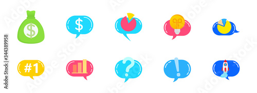 Fotomural Symbol of business strategy money dag and dollar icon, light-bulb symbol for creative idea