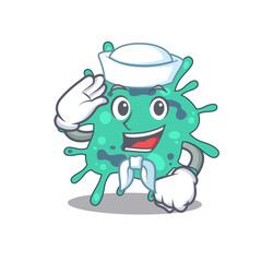 Sticker - Sailor cartoon character of shigella boydii with white hat