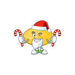 Poster - Oil capsule humble Santa Cartoon character having candies