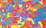 Fototapeta Młodzieżowe - Vista, California, USA, colorful vector map