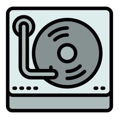 Poster - Retro vinyl player icon. Outline retro vinyl player vector icon for web design isolated on white background