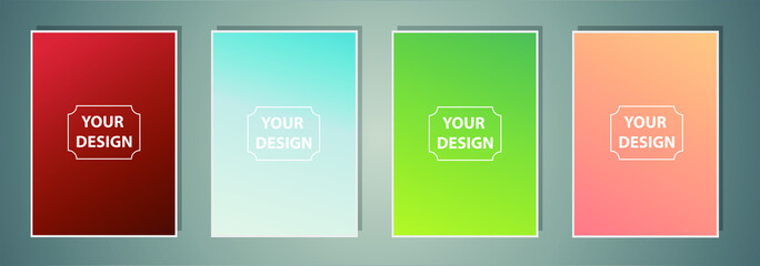 Poster - Set of Vector EPS 10 illustration Gradient Background Texture. Template for design, banner, flyer, business card, poster, wallpaper, brochure, smartphone screen, mobile app.