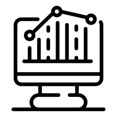 Poster - Graph chart design icon. Outline graph chart design vector icon for web design isolated on white background
