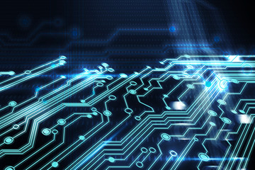 Electronics and technology. Circuit board pattern illustration