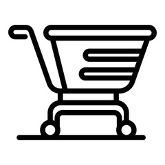Poster - Shopping cart icon. Outline shopping cart vector icon for web design isolated on white background
