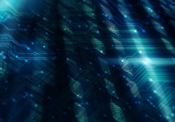 Poster - Electronics and technology. Circuit board pattern illustration