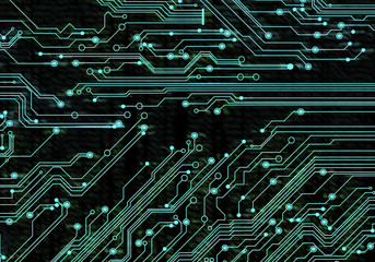 Poster - Electronics and technology. Circuit board pattern illustration