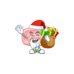 Sticker - Santa pink soap Cartoon character design with sacks of gifts