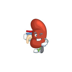 Poster - Mascot design style of right human kidney showing Thumbs up finger