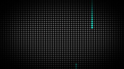 Poster - Dot line animation - dots movement in white and orange color over dotted surface on black background