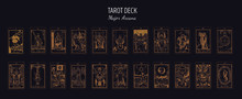 Big Tarot Card Deck.  Major Arcana Set Part  . Vector Hand Drawn Engraved Style. Occult And Alchemy Symbolism. The Fool, Magician, High Priestess, Empress, Emperor, Lovers, Hierophant, Chariot