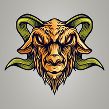 Vintage Goat Esport Logo Mascot Vector