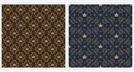 Wall Mural - Royal patterns wallpaper background, texture, geometric seamless pattern