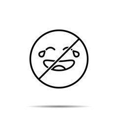 No tears of joy, face icon. Simple thin line, outline vector of emotion icons for ui and ux, website or mobile application on white background