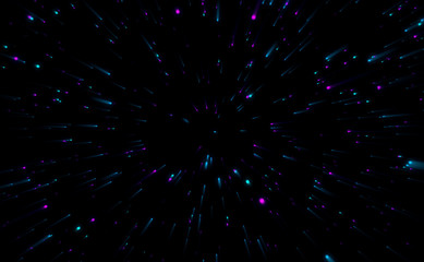 Aufkleber - Abstract circular geometric explosion background. Retro Sci-Fi Neon radial lines speed light zoom. Suitable for design in the style of the 1980`s