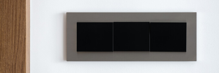 Wall Mural - panoramic close-up on electric switch
