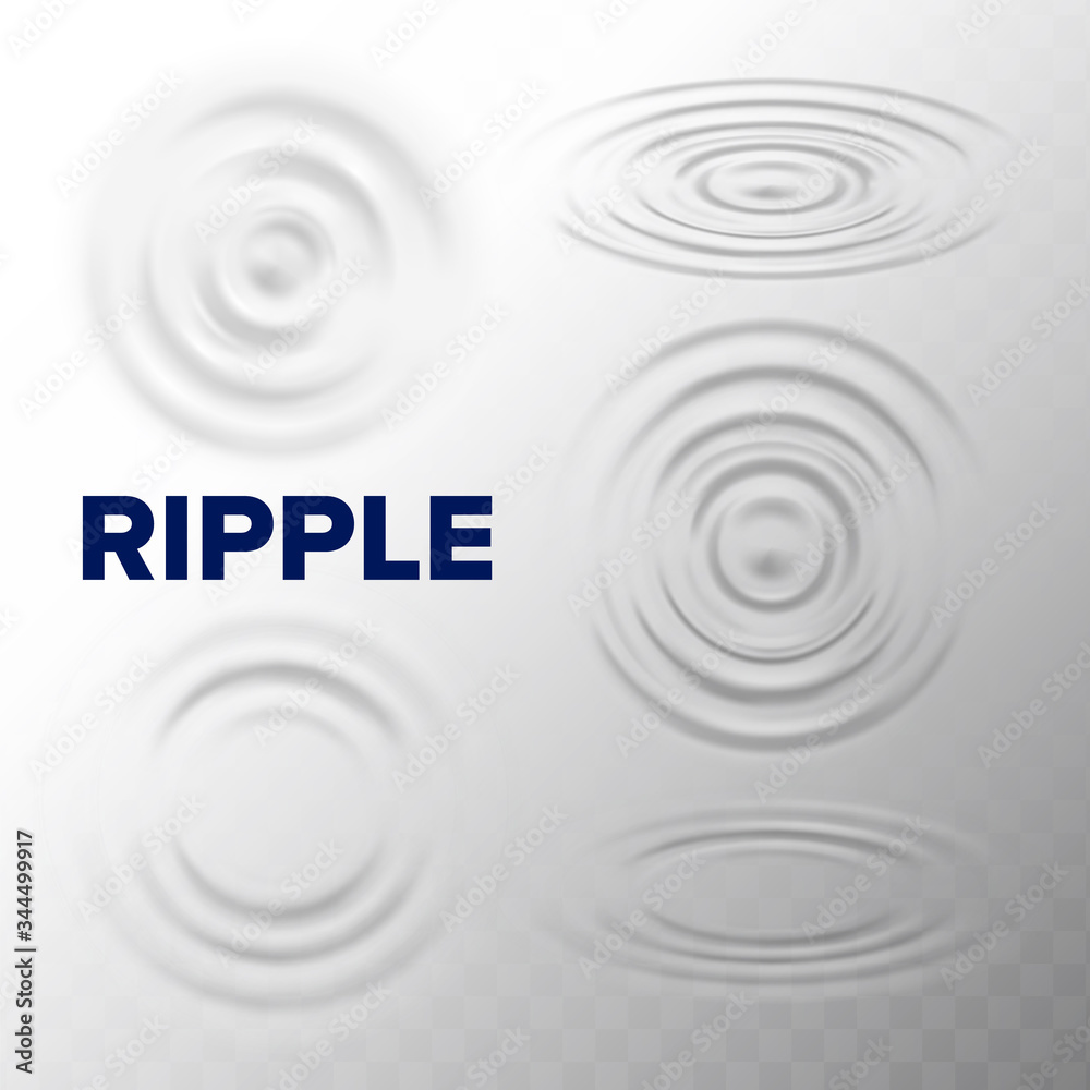Ripple Water Surface Texture From Drop Set Vector. Collection Of ...