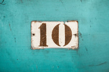 Close-up Of Number 10 On Wall