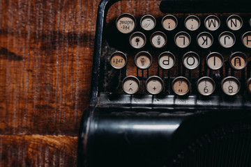 Wall Mural - Typing on retro typewriter