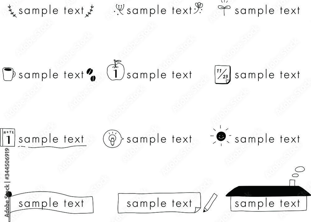 おしゃれな手書きの見出しやタイトルの装飾 素材 吹き出し Do Salonu Naklejki