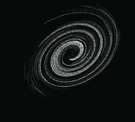 Poster - Cosmic nebula, swirl and spiral made of dots and particles.