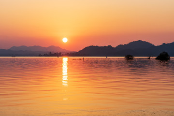 Canvas Print - sunset over the lake