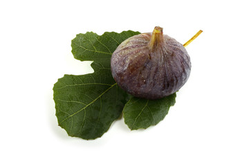 Wall Mural - Fig on leaf