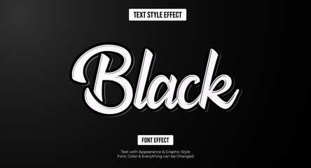 black text effect, editable text effect