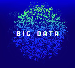 Aufkleber - Dotted sphere made of particles. Cover or poster for high tech systems: Artificial Intelligence, Deep Learning, Neural networks.