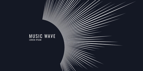 Wall Mural - sound wave. vector illustration on dark background