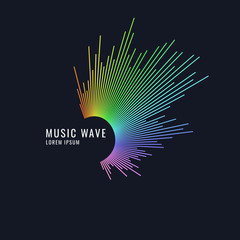 Wall Mural - sound wave. vector illustration on dark background