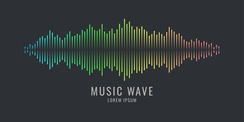 Wall Mural - vector illustration of music wave in the form of the equalizer